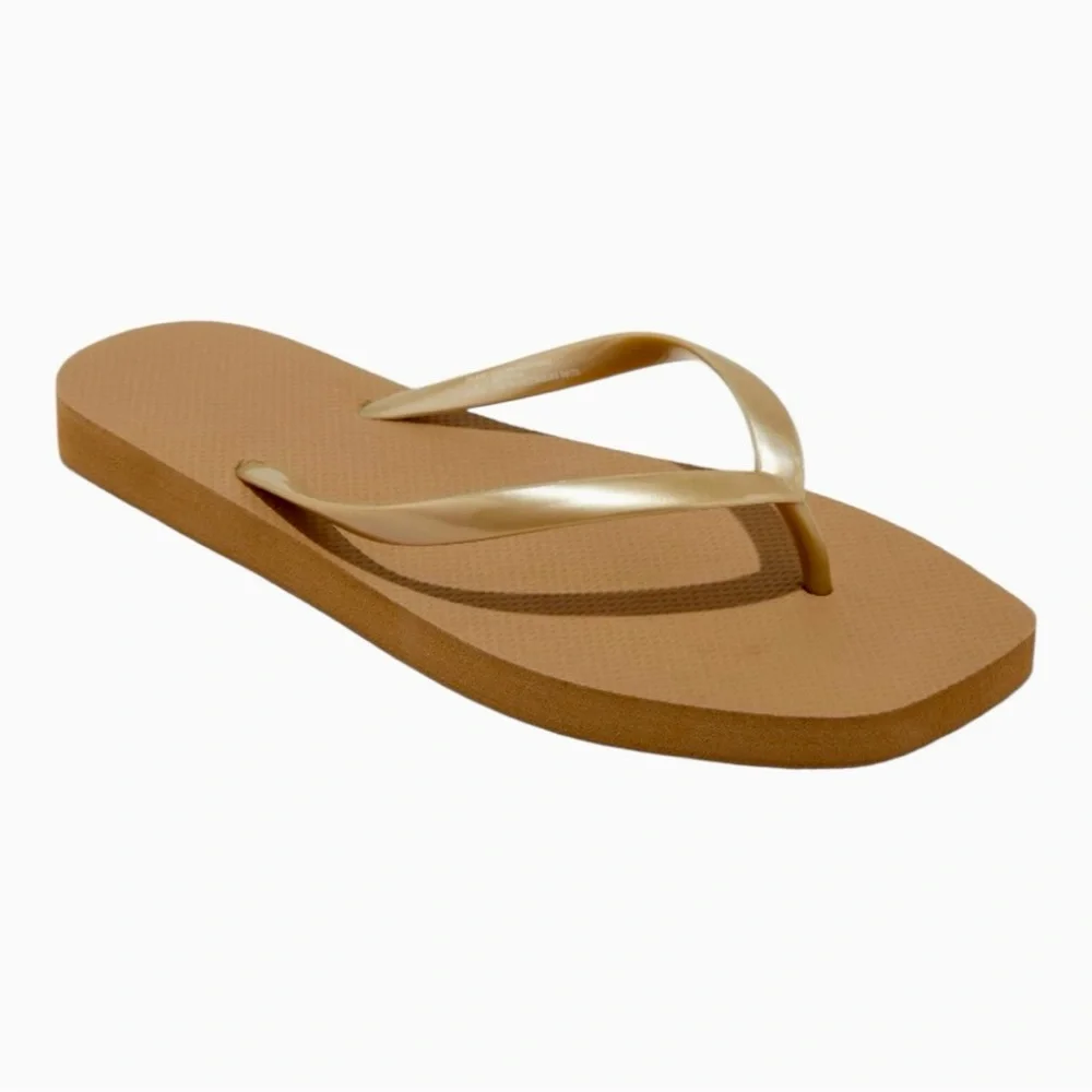 3 Pair Square Toe Flip Flop Sandals Leopard Copper Black - Picture 3 of 12